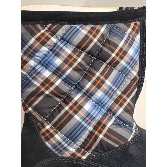 LANDS’ END Snow Winter Boots Navy Suede Plaid Quilted Design New Size 9 (Bx X) - Picture 6 of 12